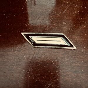 Geometric Silver and Black Brooch